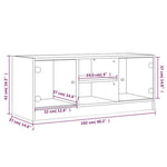 Tv-Meubel Met Glazen Deuren 02X37X42 Cm