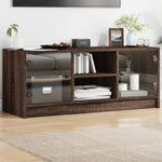 Tv-Meubel Met Glazen Deuren 02X37X42 Cm