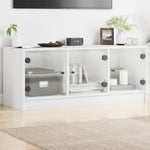 Tv-Meubel Met Glazen Deuren 02X37X42 Cm