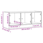 Tv-Meubel Met Glazen Deuren 02X37X42 Cm