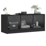 Tv-Meubel Met Glazen Deuren 02X37X42 Cm