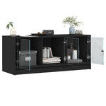 Tv-Meubel Met Glazen Deuren 02X37X42 Cm