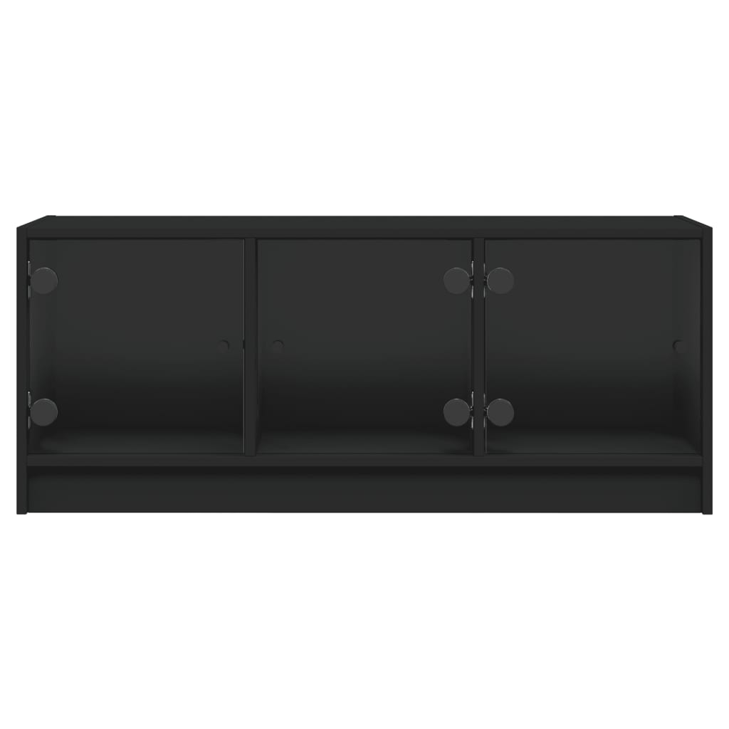 Tv-Meubel Met Glazen Deuren 02X37X42 Cm