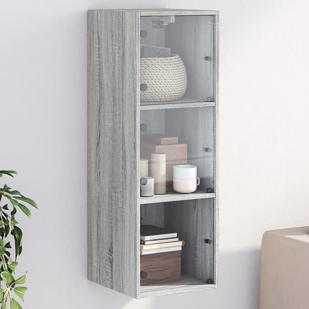 Wandkast Met Glazen Deuren 35X37X100 Cm Kleurig