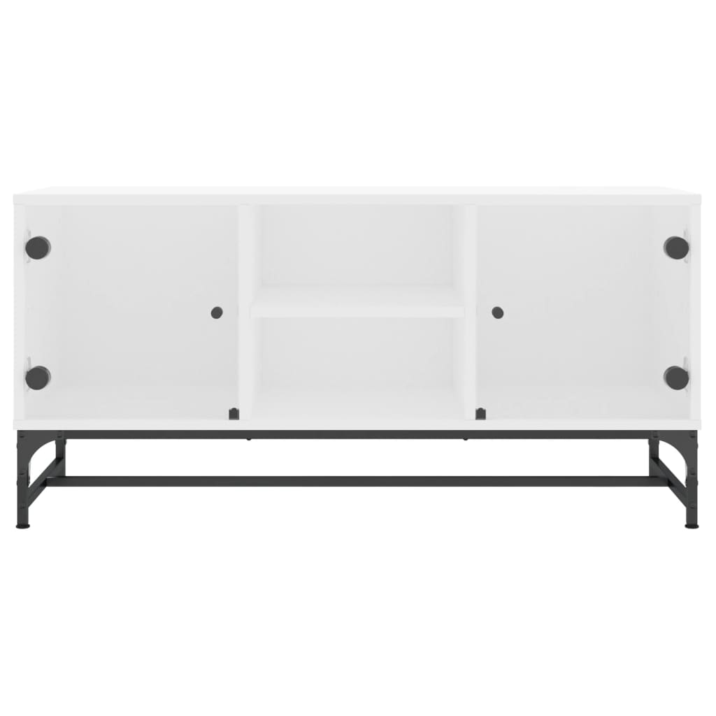 Tv-Meubel Met Glazen Deuren 02X37X50 Cm