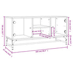 Tv-Meubel Met Glazen Deuren 02X37X50 Cm