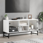 Tv-Meubel Met Glazen Deuren 02X37X50 Cm