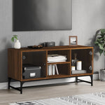 Tv-Meubel Met Glazen Deuren 02X37X50 Cm
