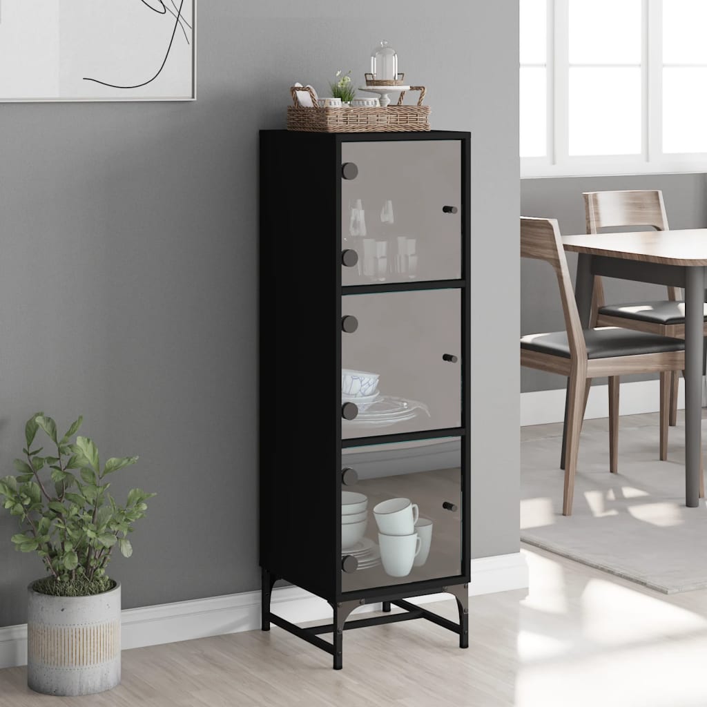 Hoge Kast Met Glazen Deuren 35X37X120 Cm