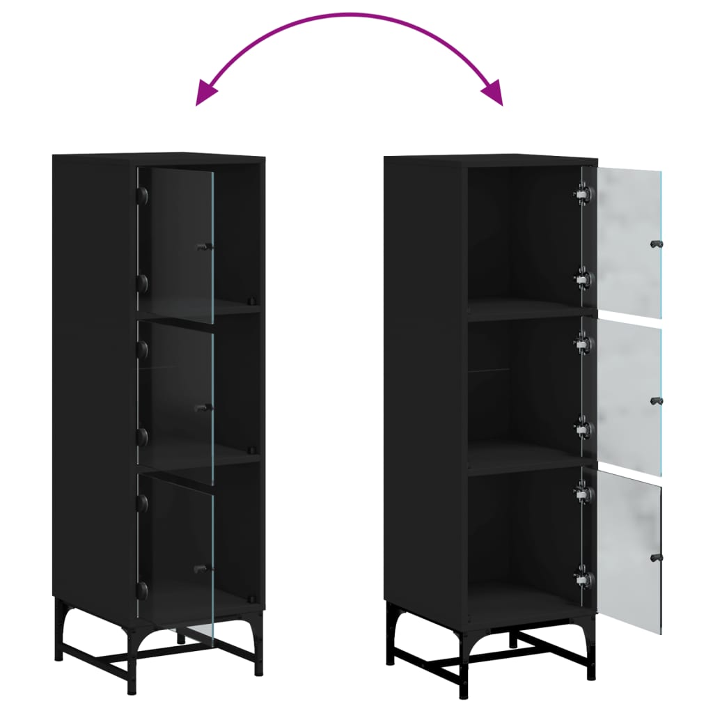 Hoge Kast Met Glazen Deuren 35X37X120 Cm