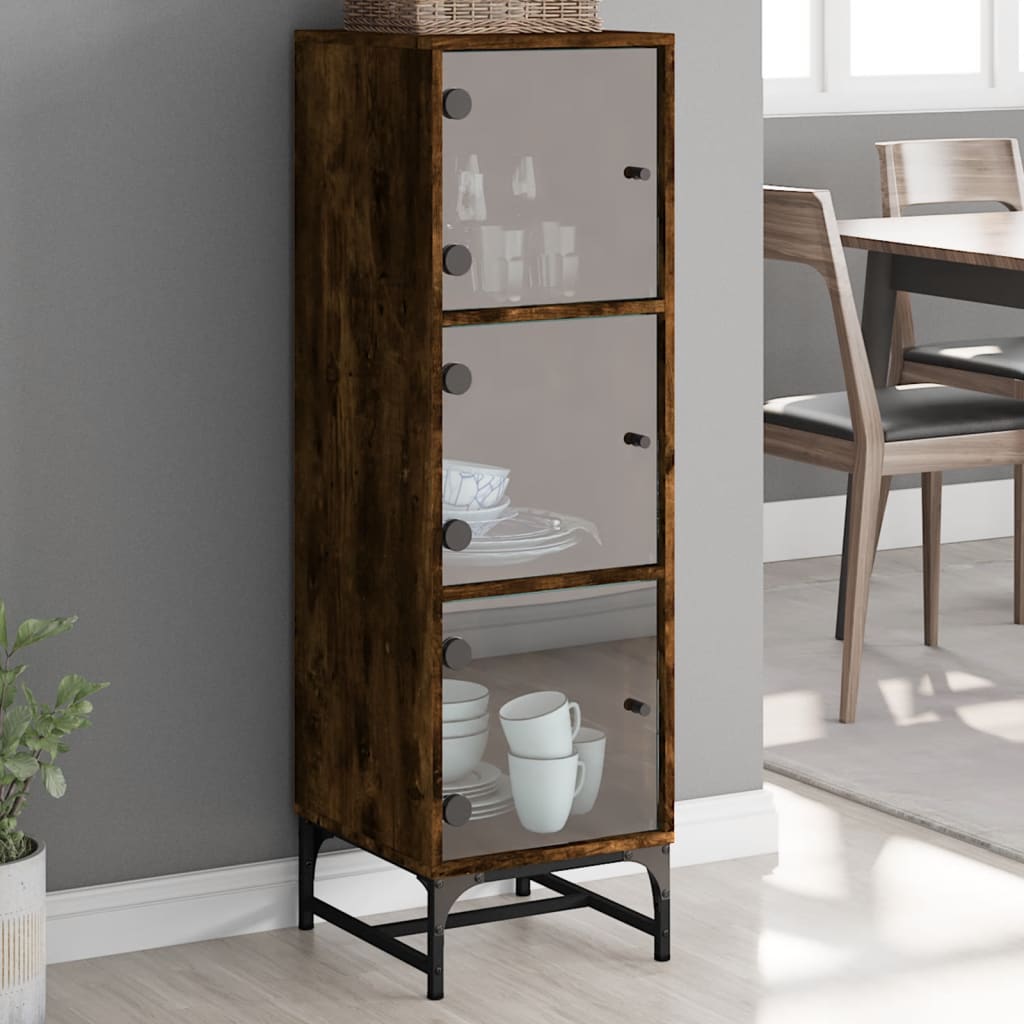 Hoge Kast Met Glazen Deuren 35X37X120 Cm