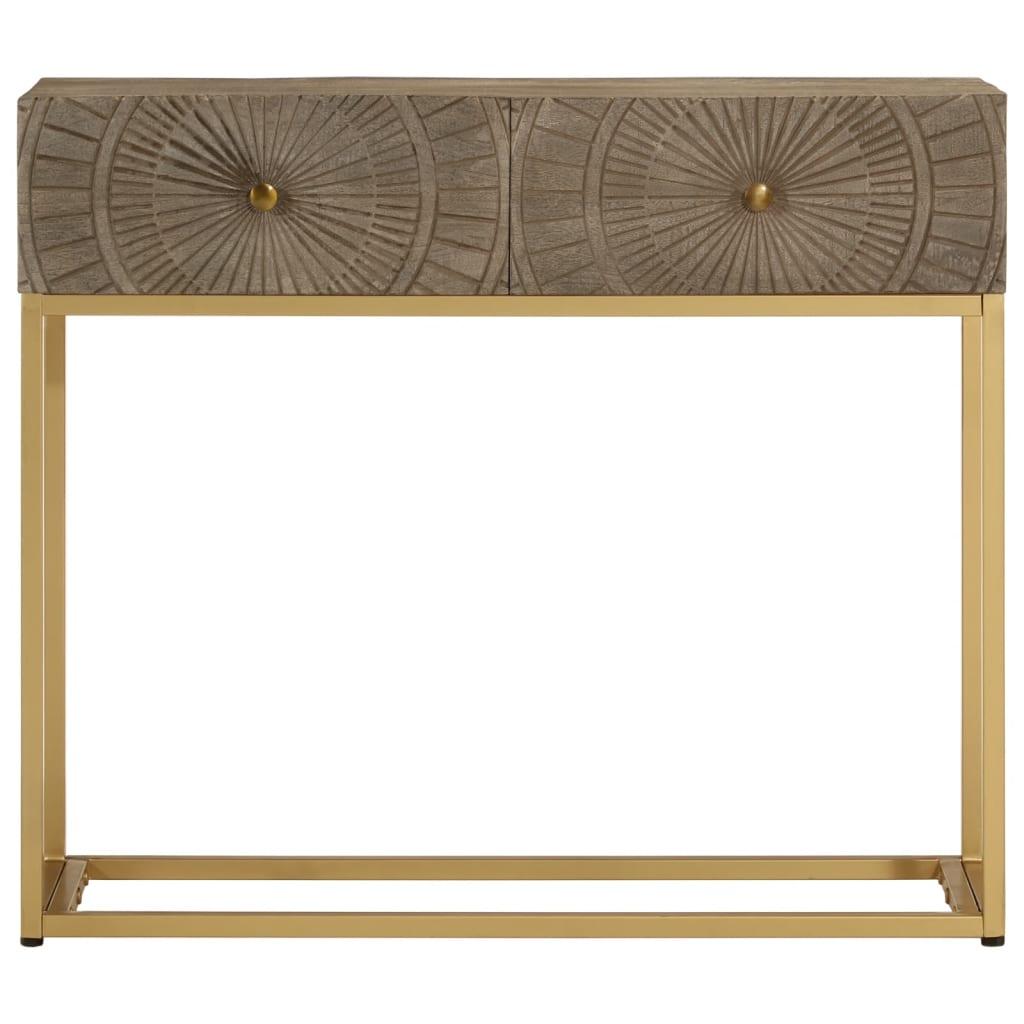 Wandtafel 90X30X76 Cm Massief Mangohout En Ijzer