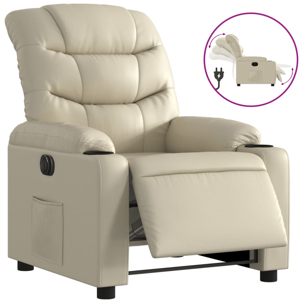 Fauteuil Kunstleer Kleurig Crème