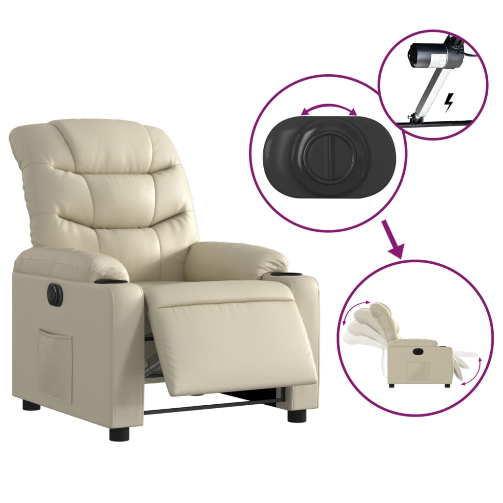 Fauteuil Kunstleer Kleurig Crème