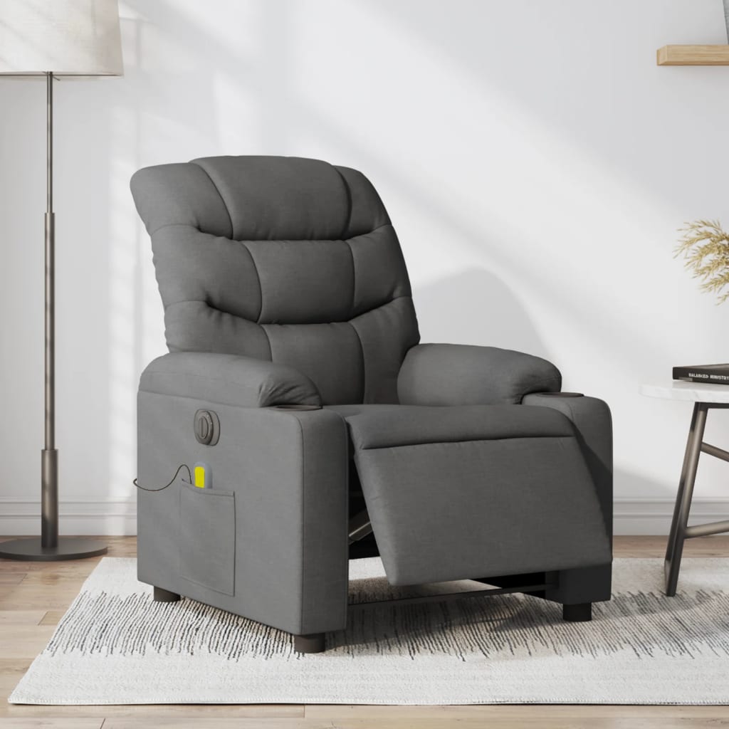 Massagestoel Stof Donkergrijs