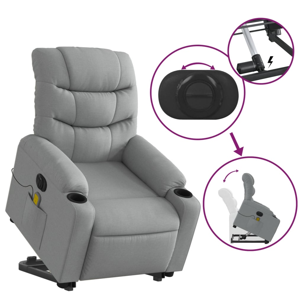Sta-Op-Massagestoel Stof Lichtgrijs