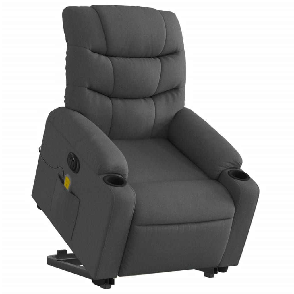 Sta-Op-Massagestoel Stof Donkergrijs