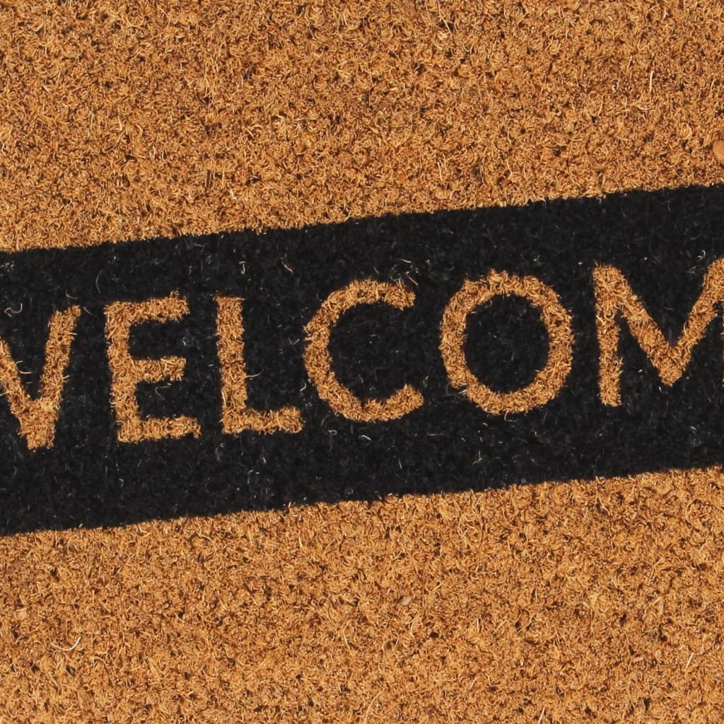 Deurmat 45X75 Cm Getufte Kokosvezel Naturel Rood