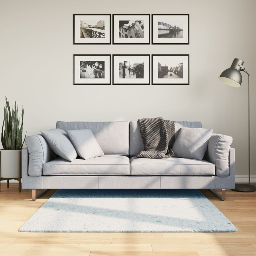 Vloerkleed Huarte Laagpolig Zacht Wasbaar Blauw