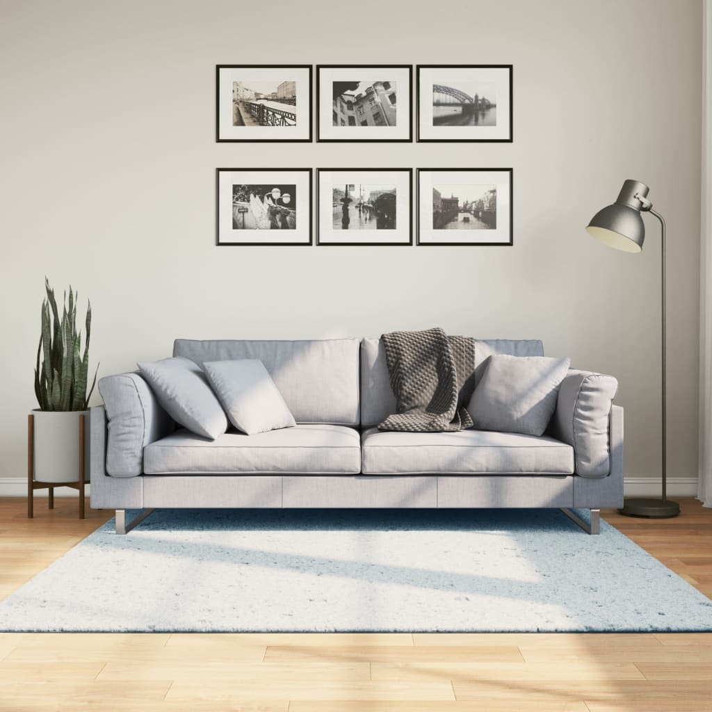 Vloerkleed Huarte Laagpolig Zacht Wasbaar Blauw