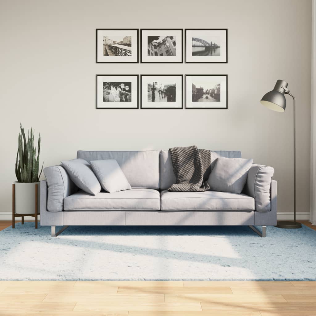 Vloerkleed Huarte Laagpolig Zacht Wasbaar Blauw