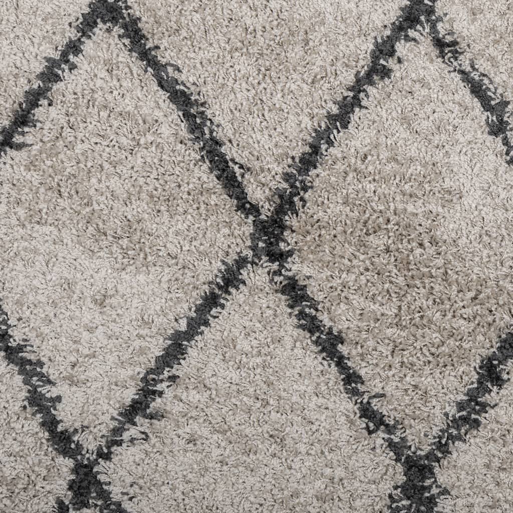 Vloerkleed Pamplona Shaggy Hoogpolig Beige En Antraciet