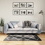 Vloerkleed Shaggy Hoogpolig Modern Zwart En Crème