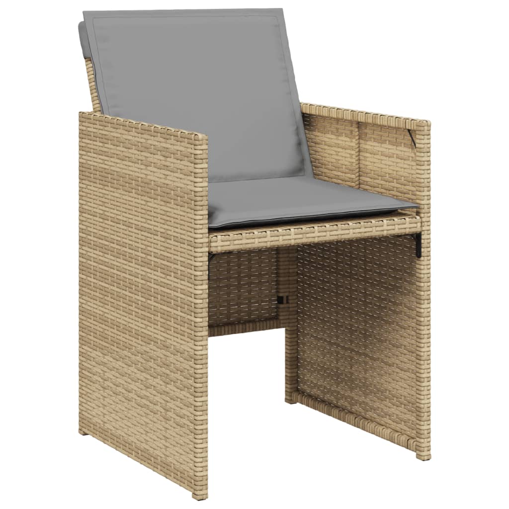 Tuinstoelen Met Kussens Poly Rattan Gemengd Beige