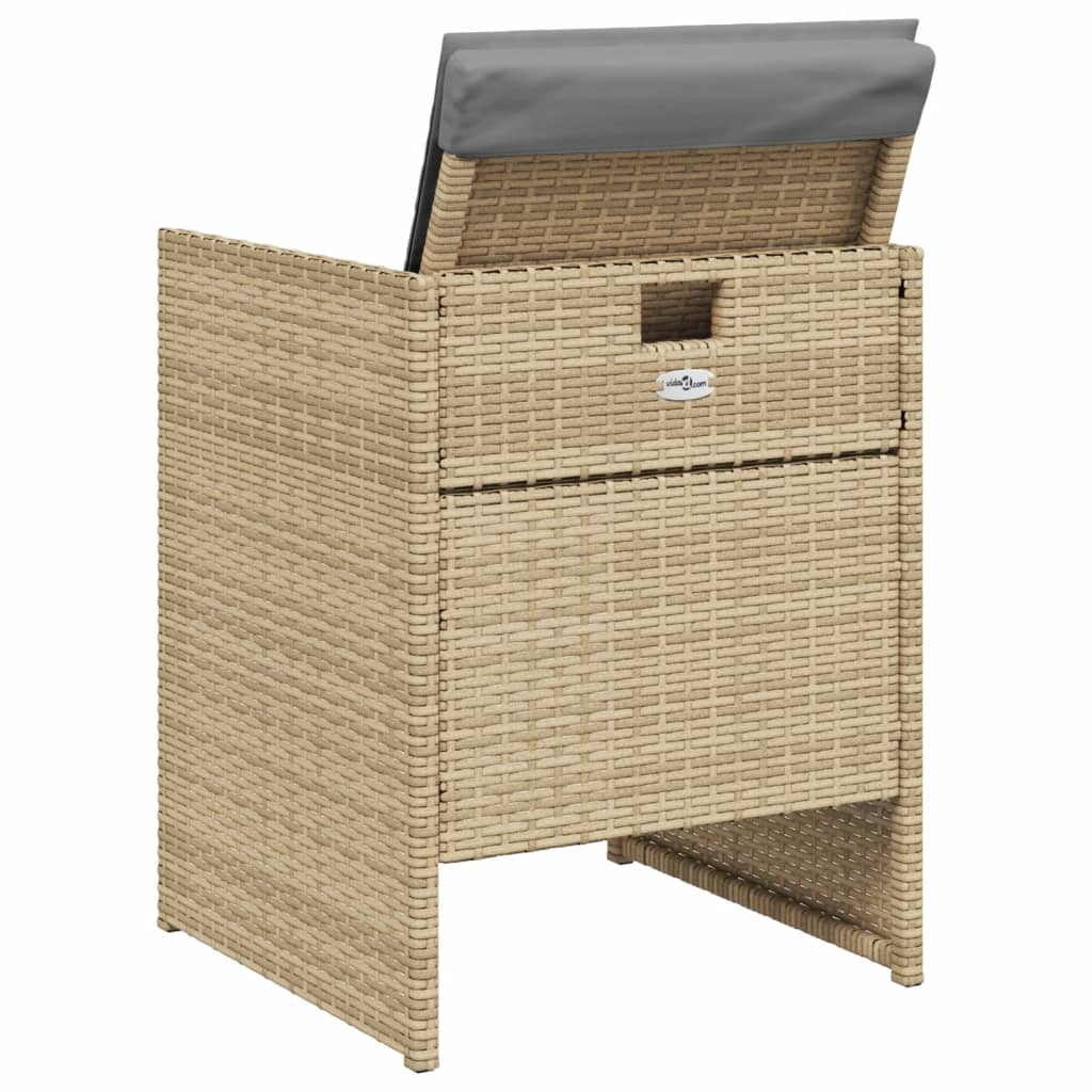 Tuinstoelen Met Kussens Poly Rattan Gemengd Beige