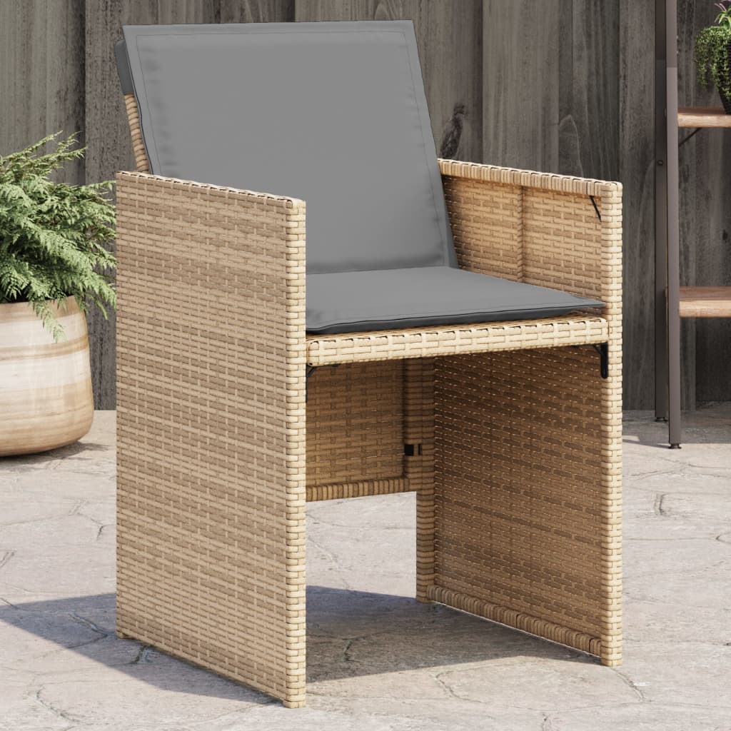 Tuinstoelen Met Kussens Poly Rattan Gemengd Beige