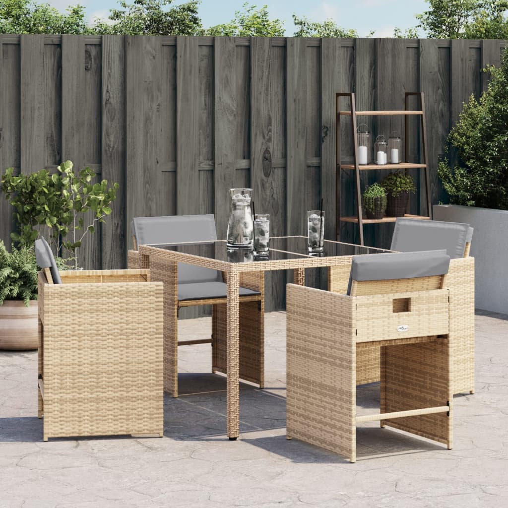 Tuinstoelen Met Kussens Poly Rattan Gemengd Beige