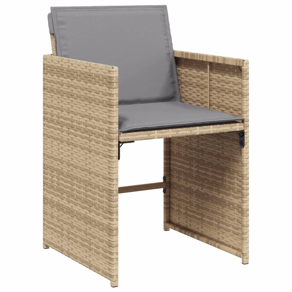 Tuinstoelen Met Kussens Poly Rattan Gemengd Beige