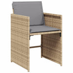 Tuinstoelen Met Kussens Poly Rattan Gemengd Beige