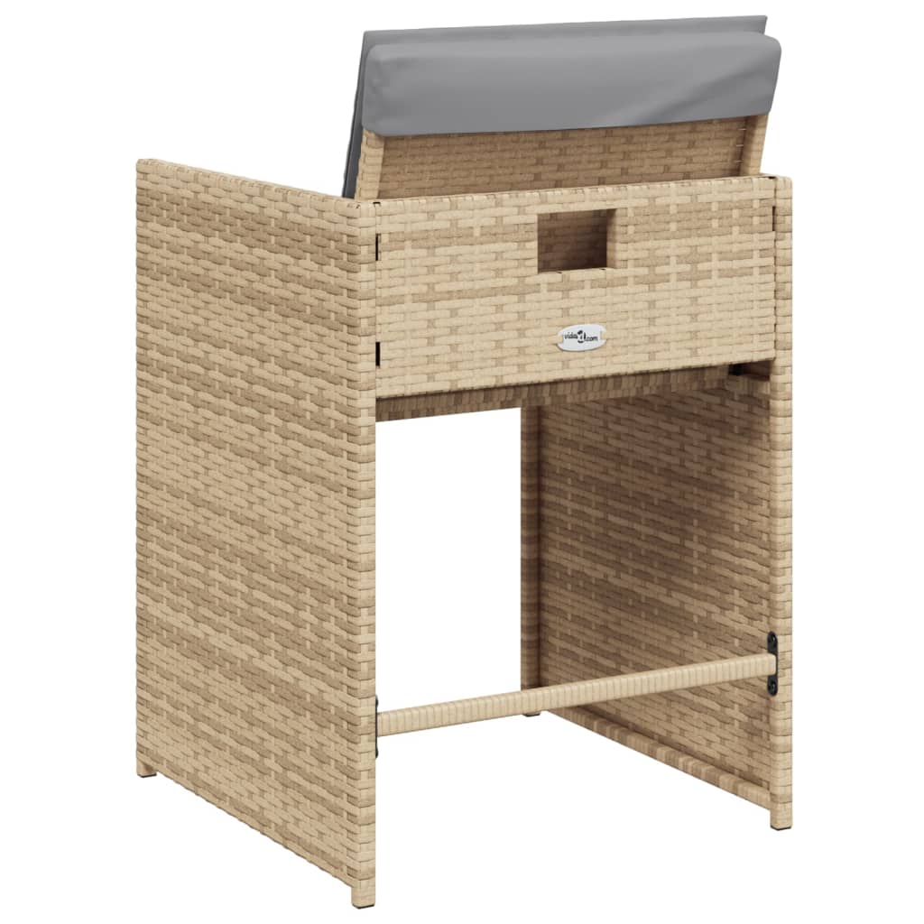 Tuinstoelen Met Kussens Poly Rattan Gemengd Beige