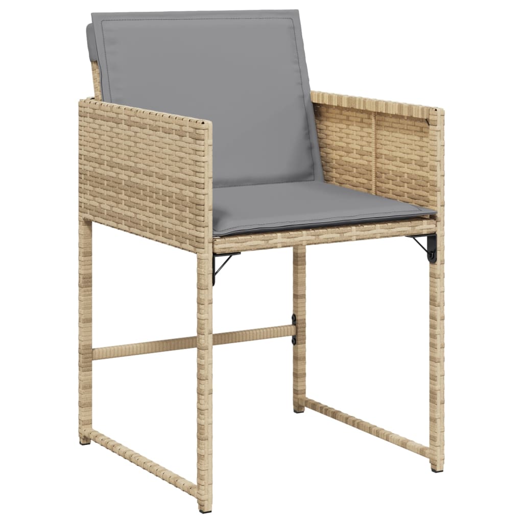 Tuinstoelen Met Kussens Poly Rattan Gemengd Beige