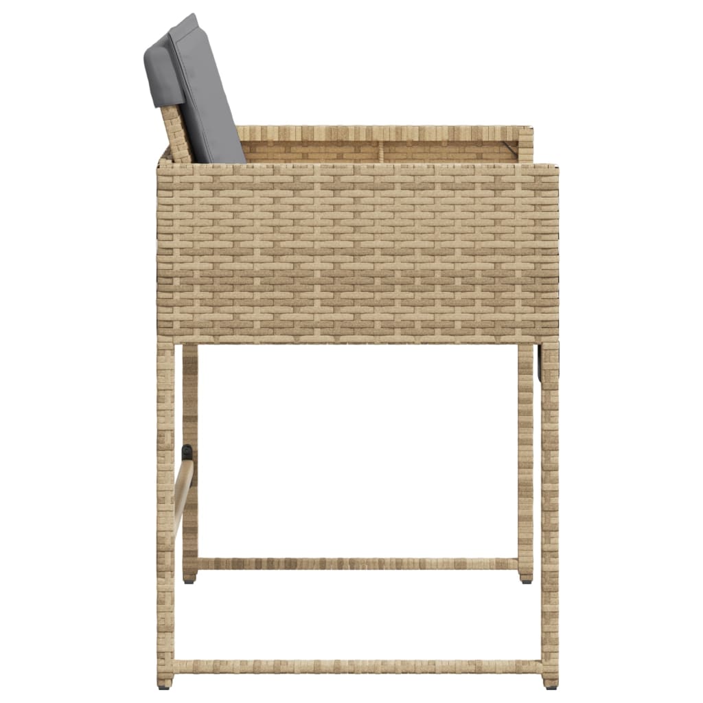 Tuinstoelen Met Kussens Poly Rattan Gemengd Beige