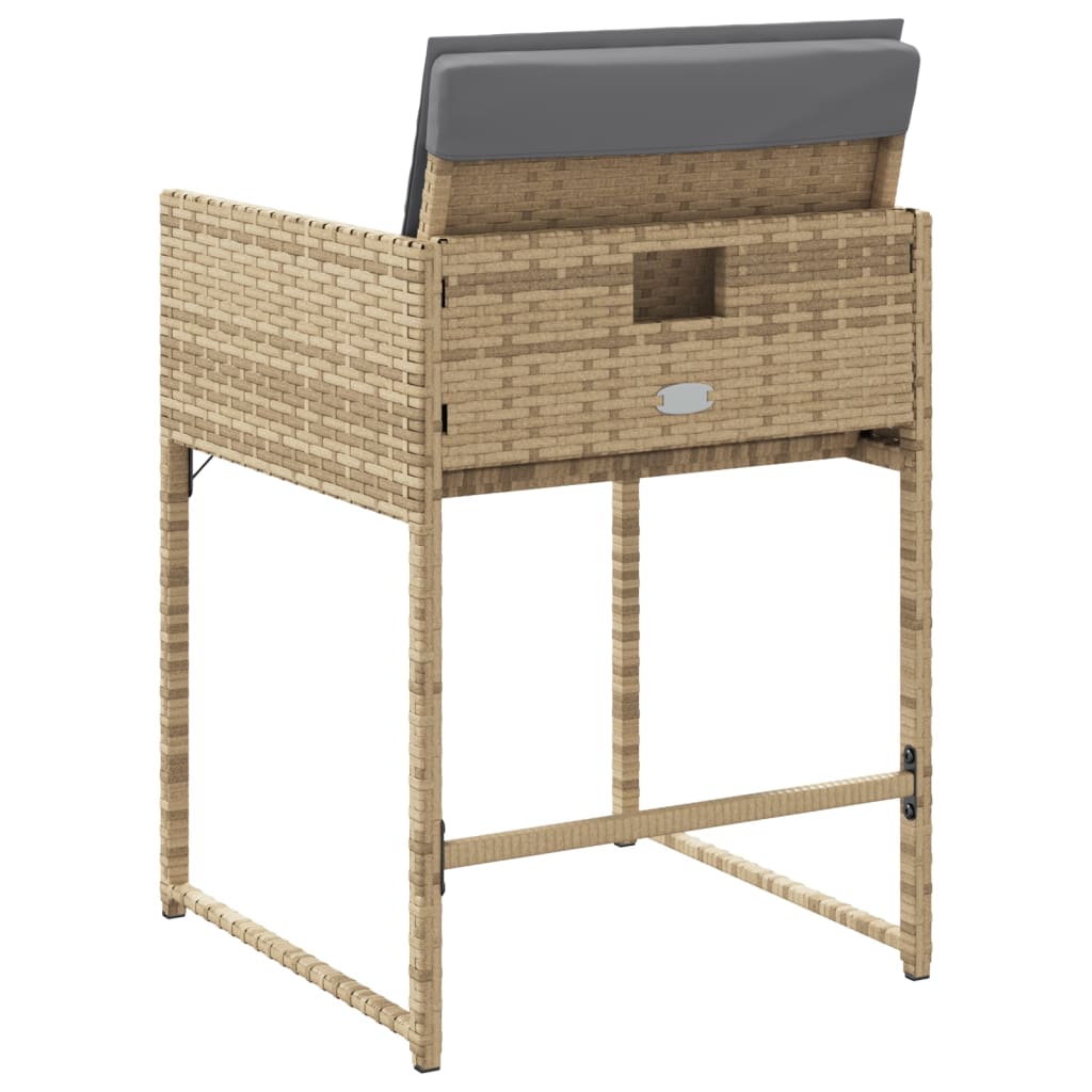 Tuinstoelen Met Kussens Poly Rattan Gemengd Beige