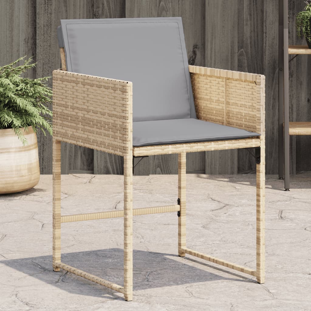 Tuinstoelen Met Kussens Poly Rattan Gemengd Beige