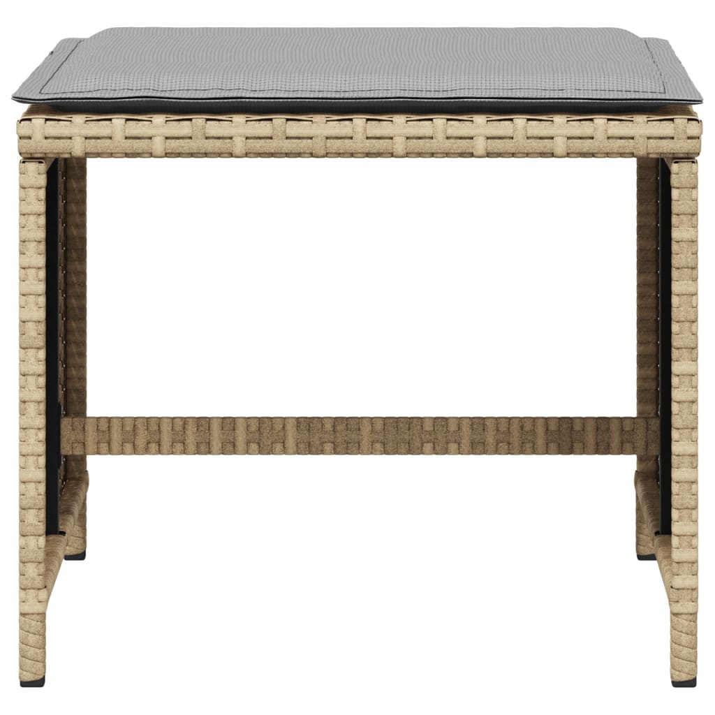 Tuinkrukken Met Kussens 1X1X36 Cm Poly Rattan Beige