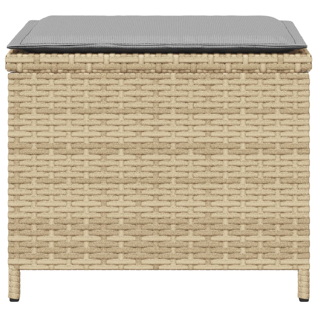 Tuinkrukken Met Kussens 1X1X36 Cm Poly Rattan Beige