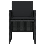 3-Delige Bistroset Met Kussens Poly Rattan Zwart