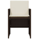 3-Delige Bistroset Met Kussens Poly Rattan Bruin