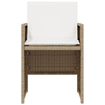 3-Delige Bistroset Met Kussens Poly Rattan Beige