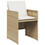 5-Delige Tuinset Met Kussens Poly Rattan Beige