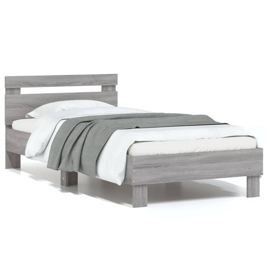 Bedframe Met Hoofdeinde Bewerkt Hout