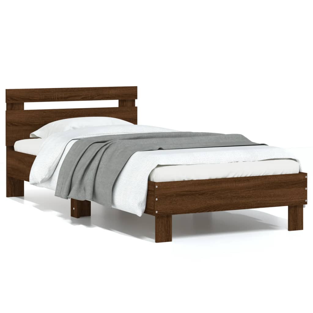 Bedframe Met Hoofdeinde Bewerkt Hout