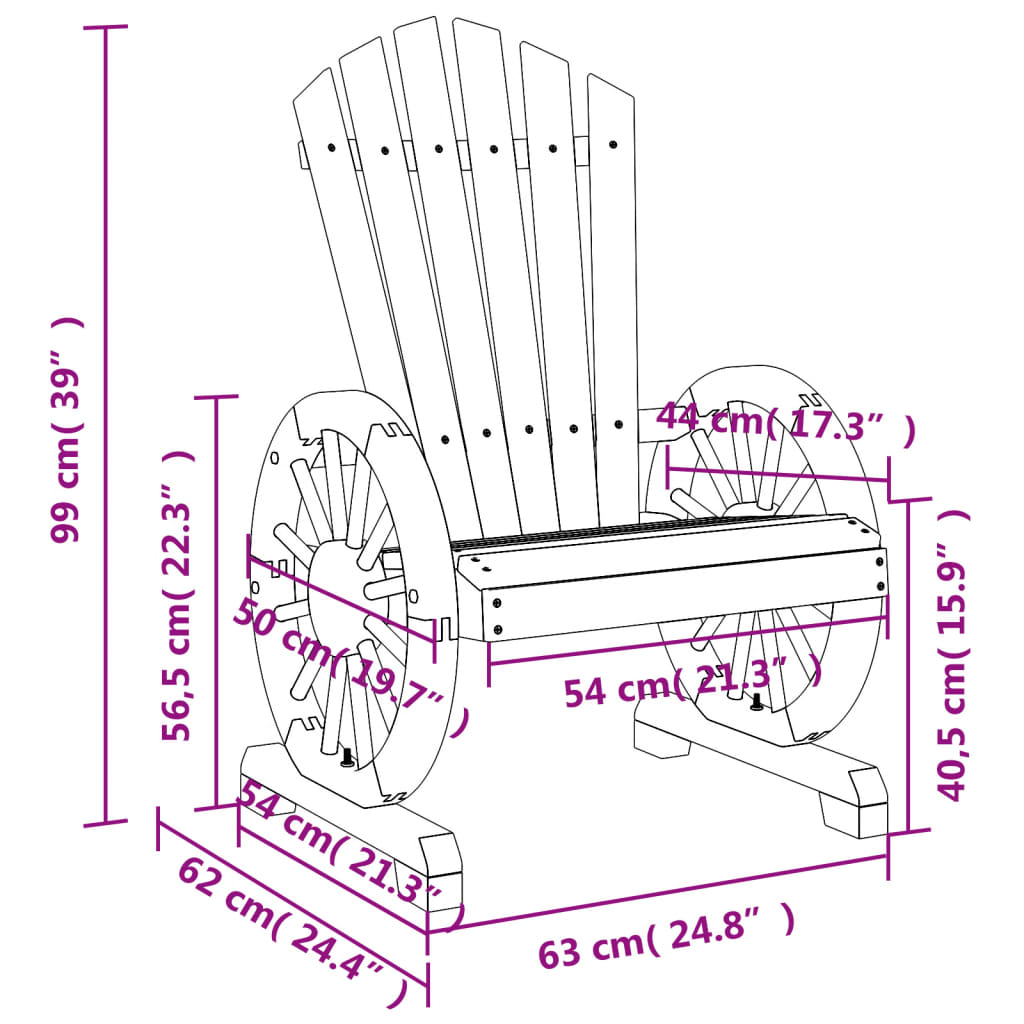 Tuinstoelen 2 St Adirondack Massief Vurenhout