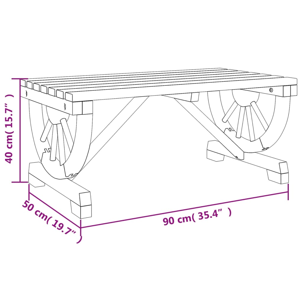 Tuintafel 90X50X40 Cm Massief Vurenhout