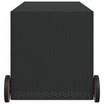 Tuinbox Met Wielen 283 L Poly Rattan Zwart