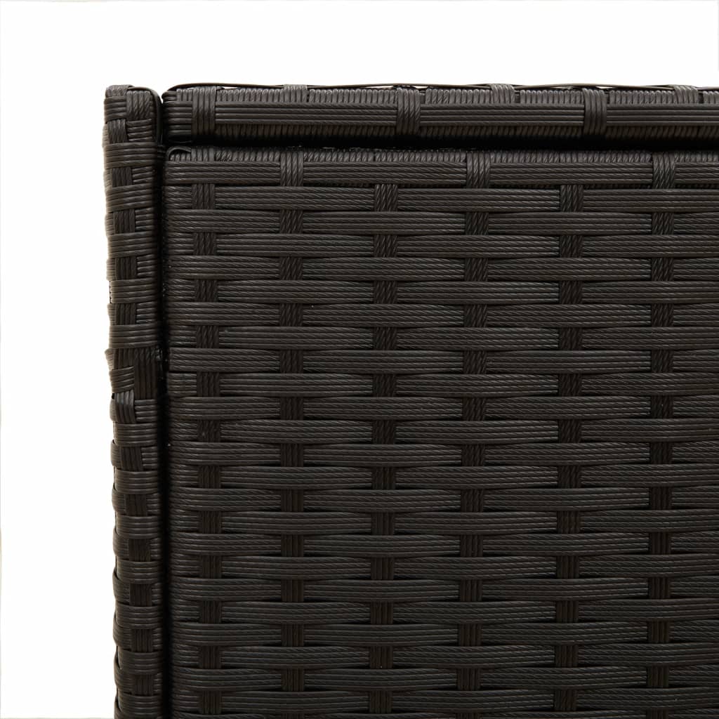 Tuinbox Met Wielen 283 L Poly Rattan Zwart